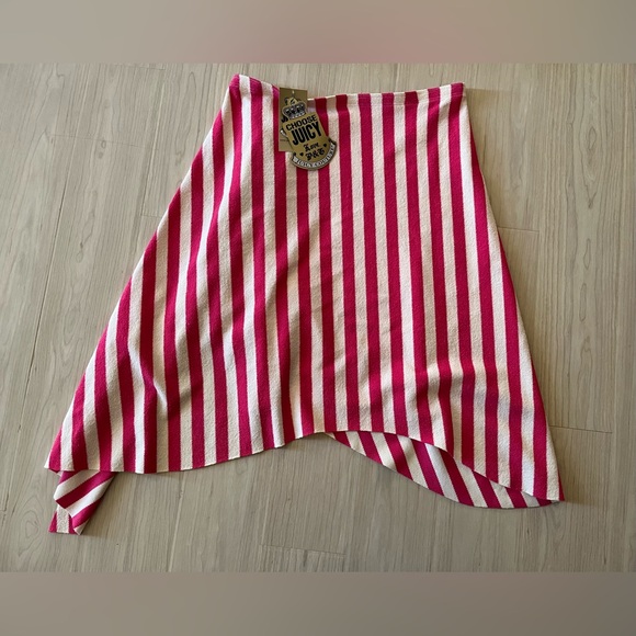 Juicy Couture RARE NWT Vintage Fuchsia Pink & White Terry Cloth Skirt Skirt💕 - Picture 3 of 10
